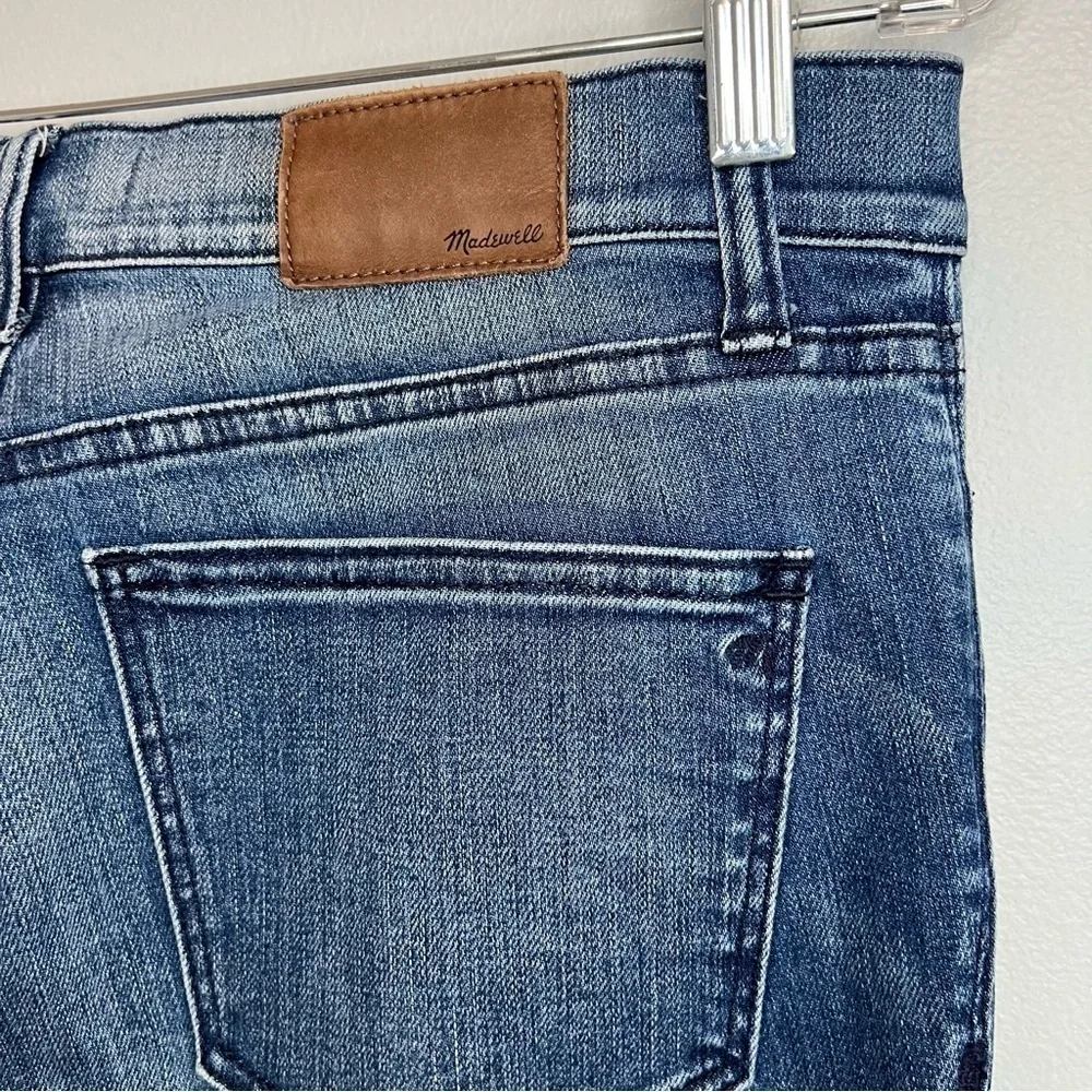 Madewell Womens Skinny Skinny Whiskering Stone Wash Jeans in Blue Size 28